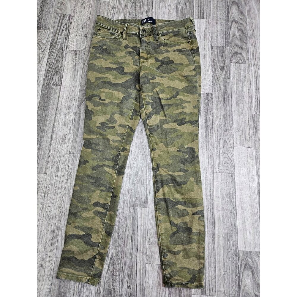 Gap‎ Jeans Womens 26 Camo Denim Legging Pants Camouflage Stretch Skinny Army